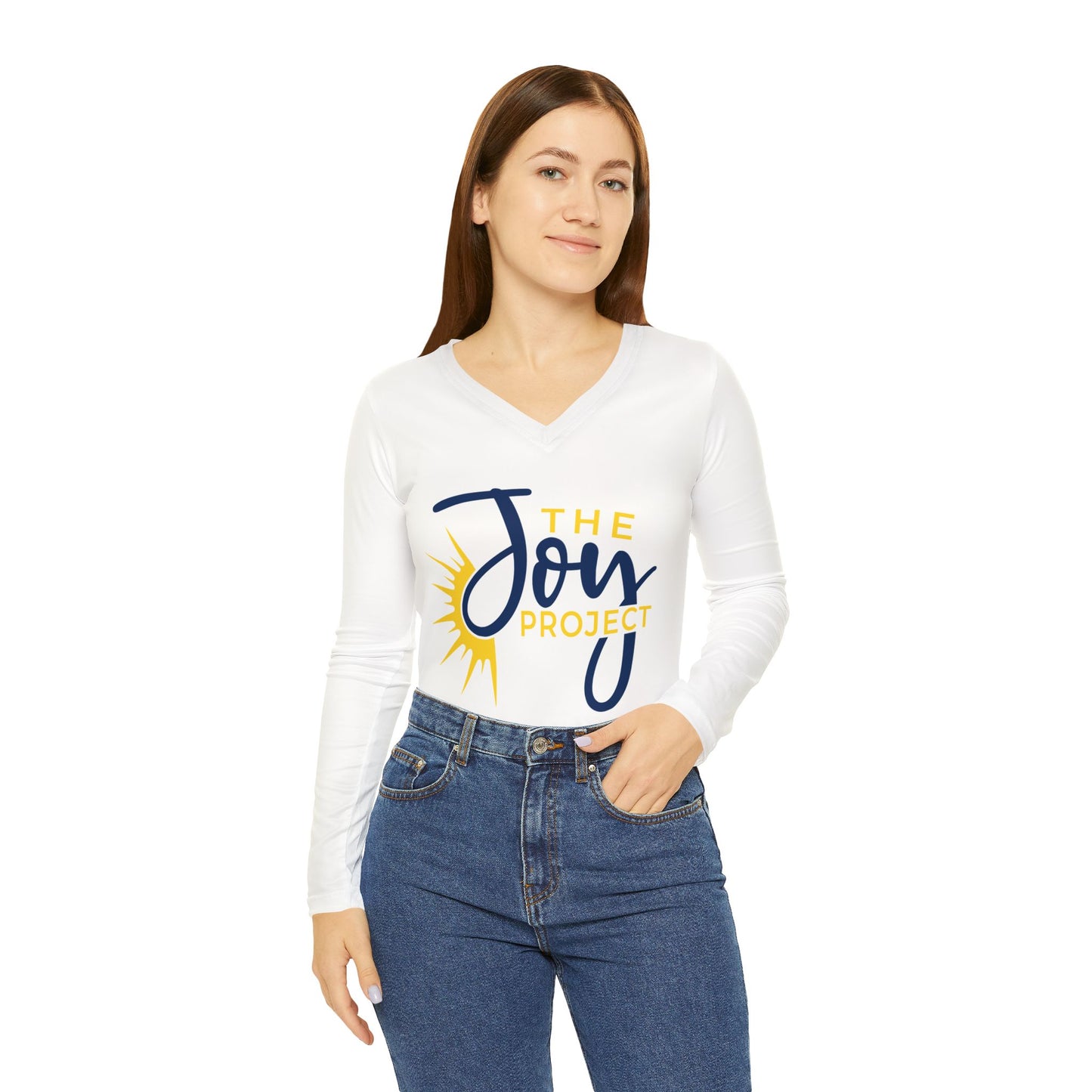 Copy of Women's Long Sleeve V-neck Shirt (AOP)