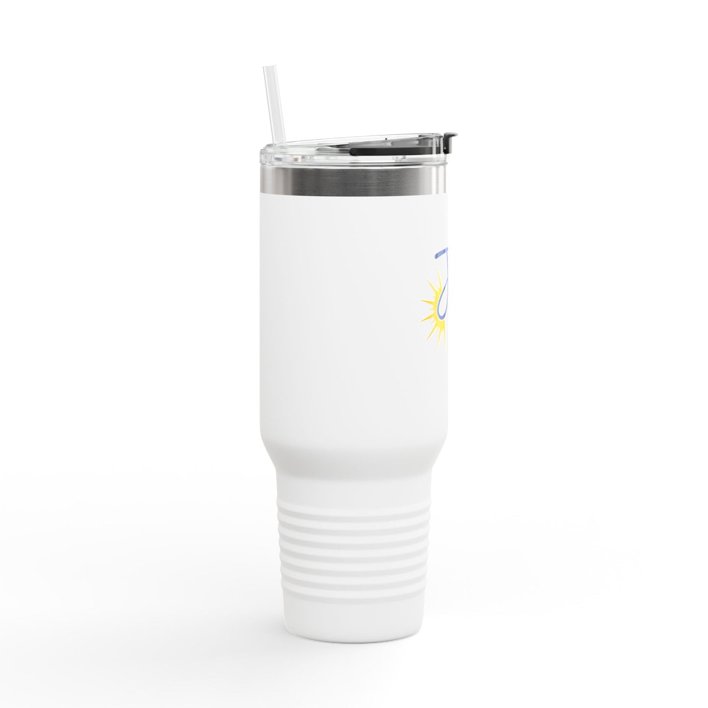 40oz Insulated Travel Mug — “The Joy Project” Sun Logo, Leak‑Resistant Tumbler for Commuting & Gifts