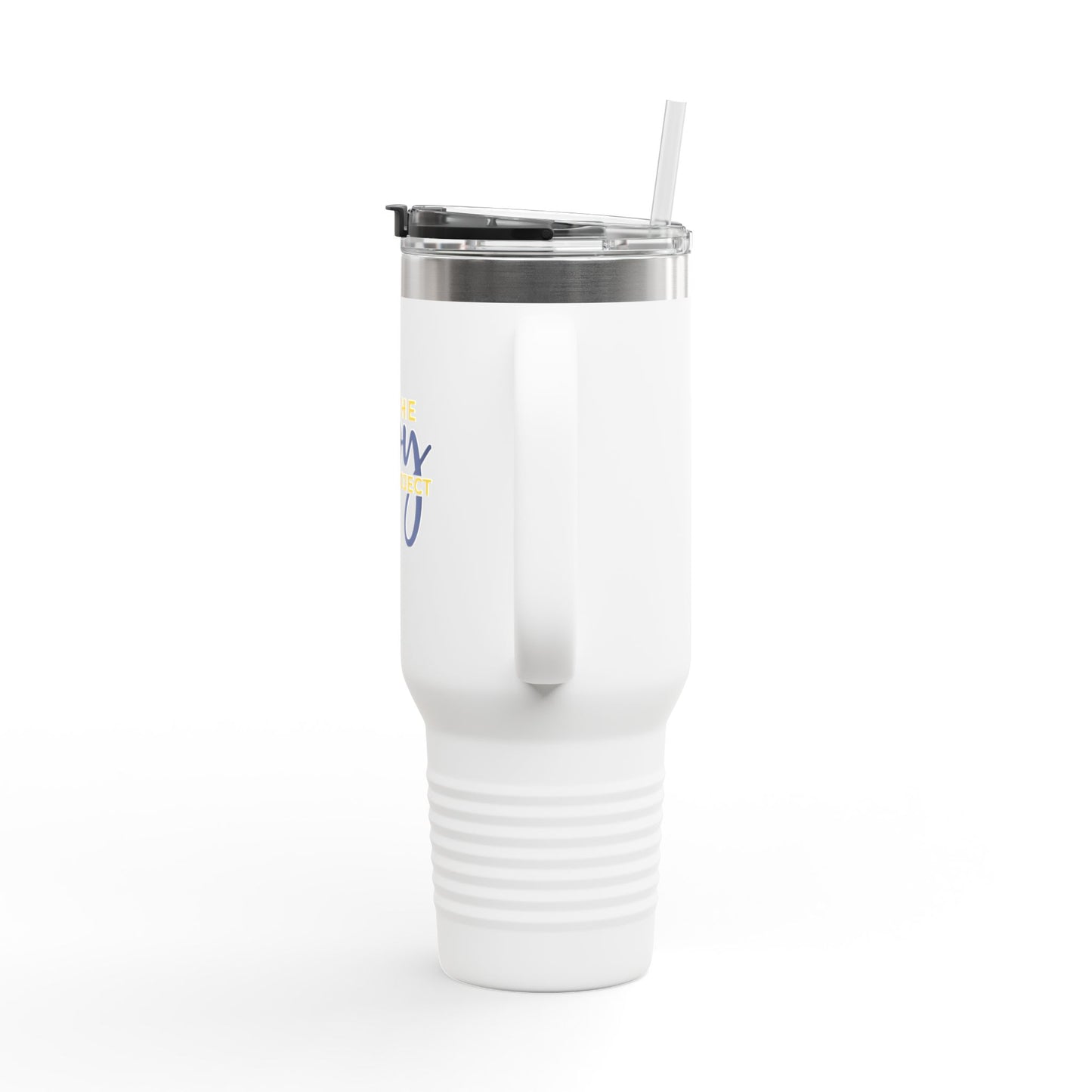 40oz Insulated Travel Mug — “The Joy Project” Sun Logo, Leak‑Resistant Tumbler for Commuting & Gifts