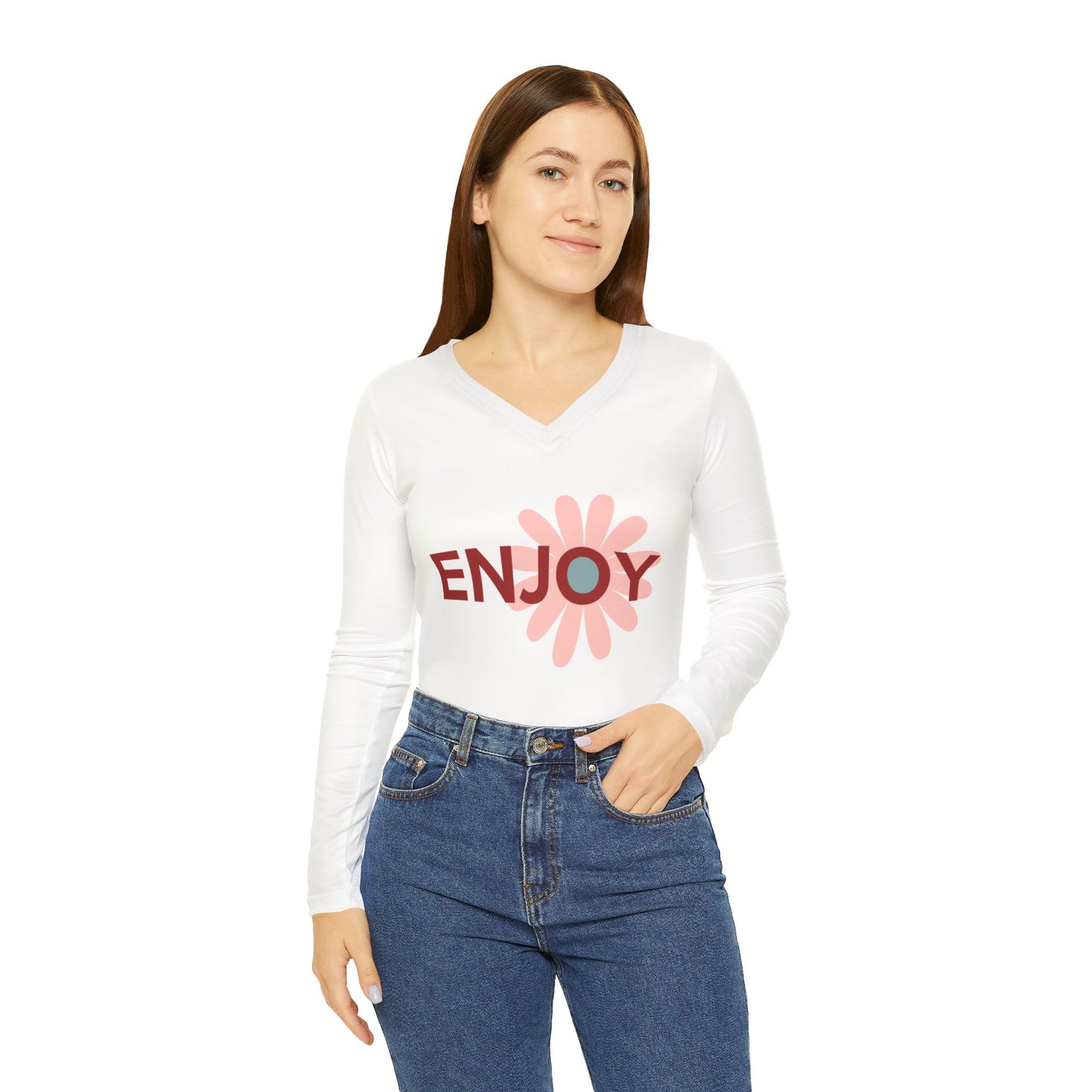 Women's Long Sleeve V-neck Shirt (AOP)